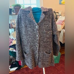 Cassini Charcoal Button Knit Cardigan